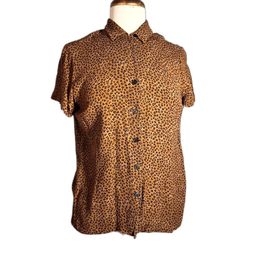 Jones New York  Blouse Size S Vintage 90's Leopard Mob Wife Energy Top
